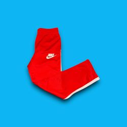 Nike sportswear wide leg striped track pants red mens small 