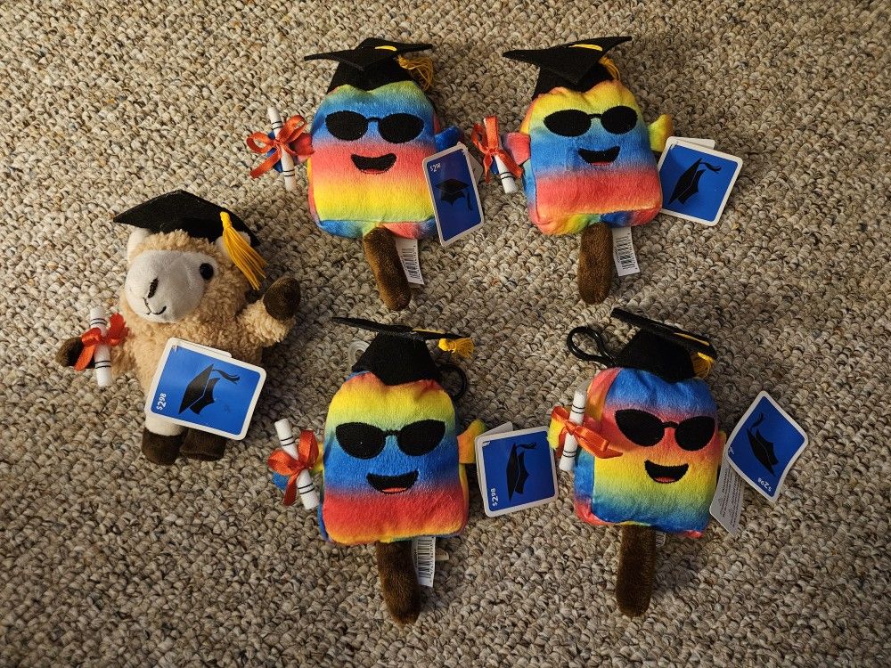 Dan Dee Coloful Popsicle And Llama Graduation Plush Keychains