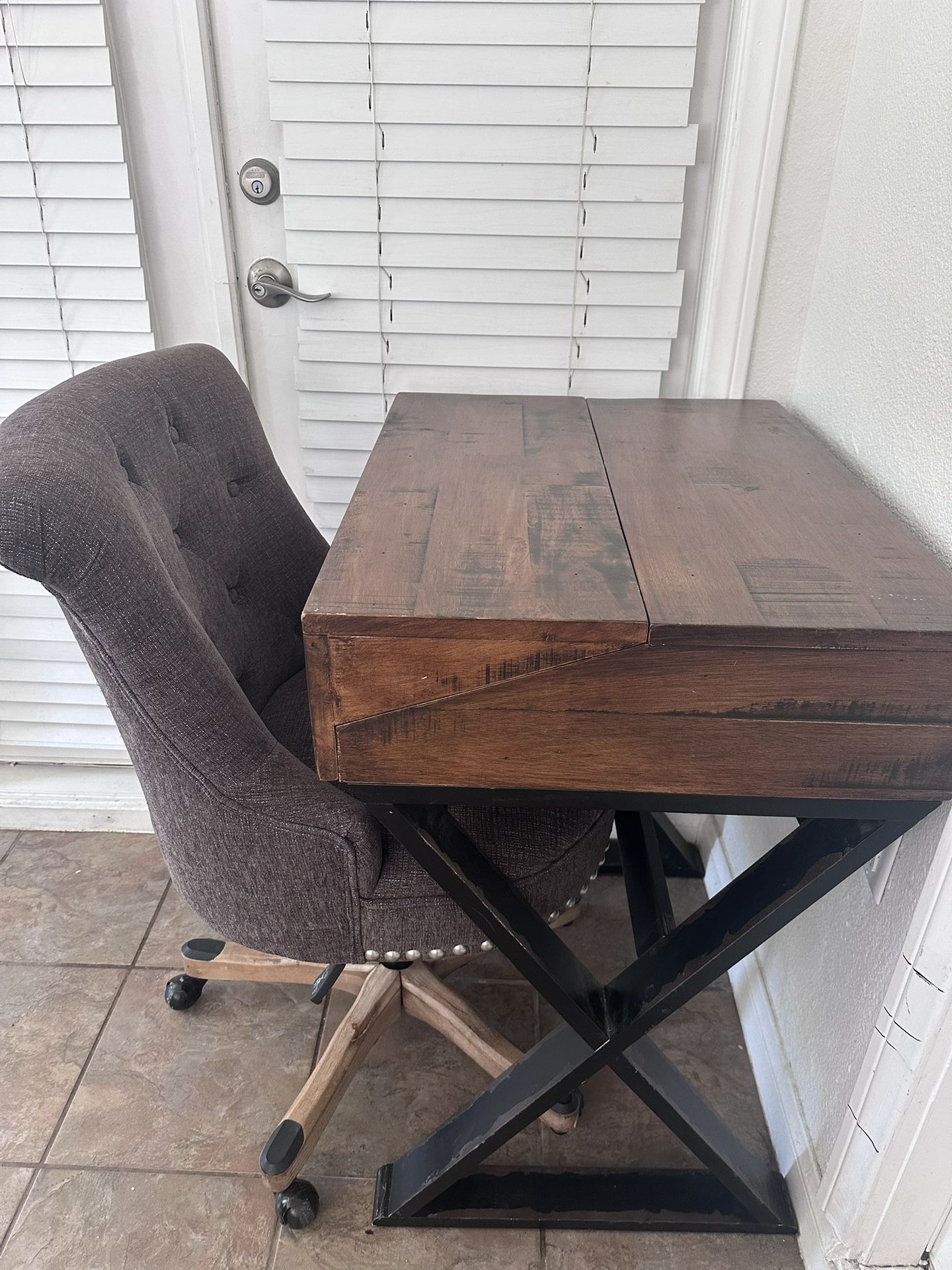 Linon Home Jasper Office Chair With Wood Base