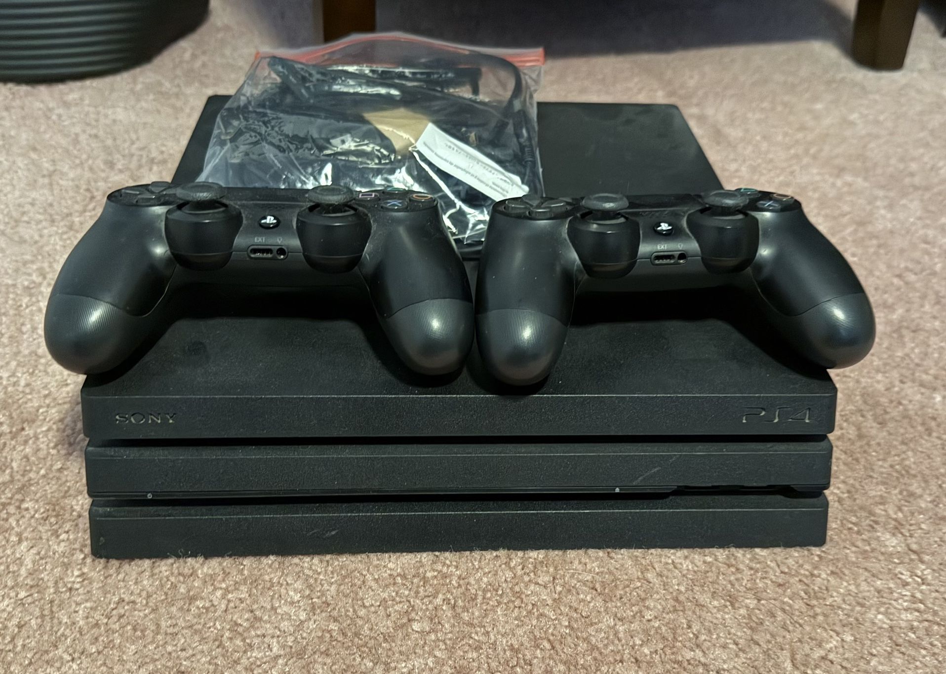 PS4 Pro With 2 Controllers