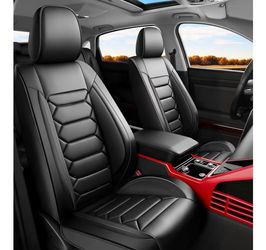 Car Seat Covers Compatible with Mazda CX-5 2013-2026 Waterproof & Breathable Leather(Full Set,Black)