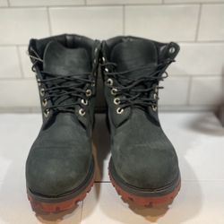 Timberland Boots Black & Red  8 1/2 Mens 