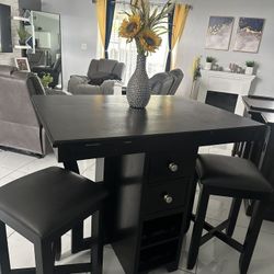 High Table With Two Stools 
