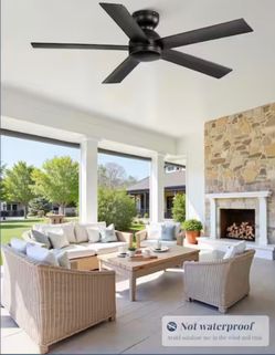 48 in. Indoor/Covered Outdoor Low Profile Ceiling Fan without Light