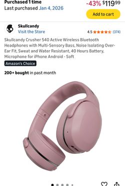 Pink Skull Candy Crusher 540 headphones