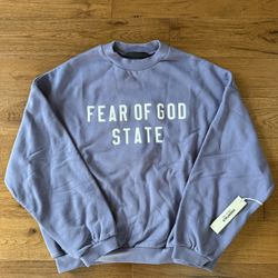 Fear Of God Essentials Fleece Crewneck Lavender Size Medium NEW WITH TAGS