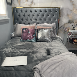 Upholstered Grey bed