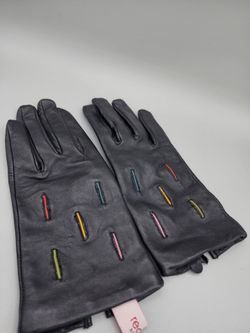 Vintage Retro Leather Gloves M/L Multi-Color Accent Stitching Buttery Soft