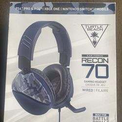 Turtle Beach Recon 70 PlayStation Gaming Headset for PS5, PS4, Xbox Series X, Xbox Series S, Xbox One, Nintendo Switch, Mobile, & PC with 3.5mm - Flip