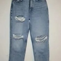 Distressed High Waisted Raw Hem Jeans Size 25Distressed High Waisted Raw Hem Jeans Size 25
