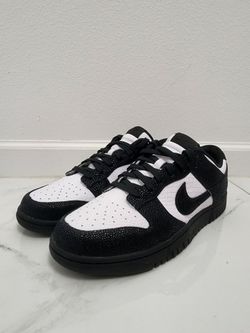 New custom Nike Dunk Low "Panda" sneakers with a black and white snake skin