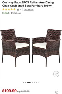 Patio furniture chairs