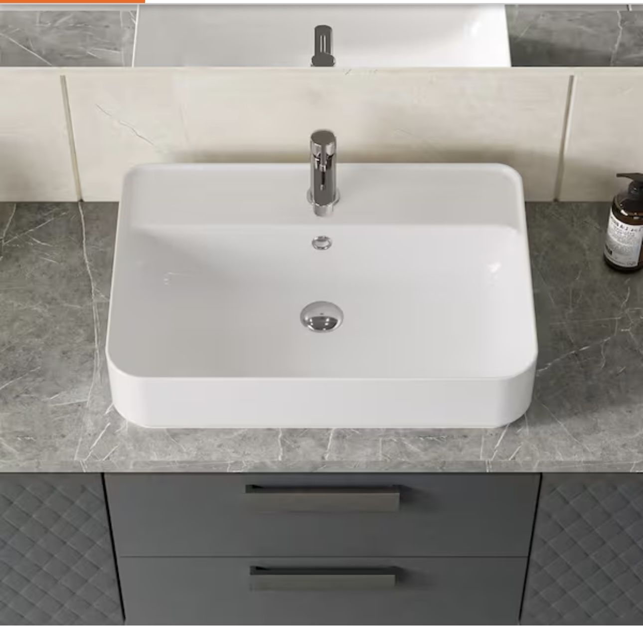 Glacier Bay 24 in. x 17 in. Ceramic Rectangular Vessel Bathroom Sink in White