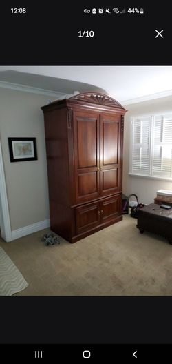 Ethan Allen Tv Entertainment Center Cabinet Approx 7ft 4in Height, 4ft 2in. Width 24.5in Depth