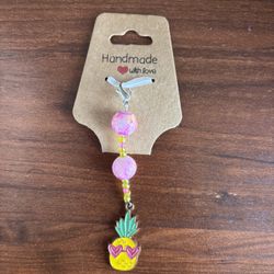 Handmade Beaded Pineapple Keychain 