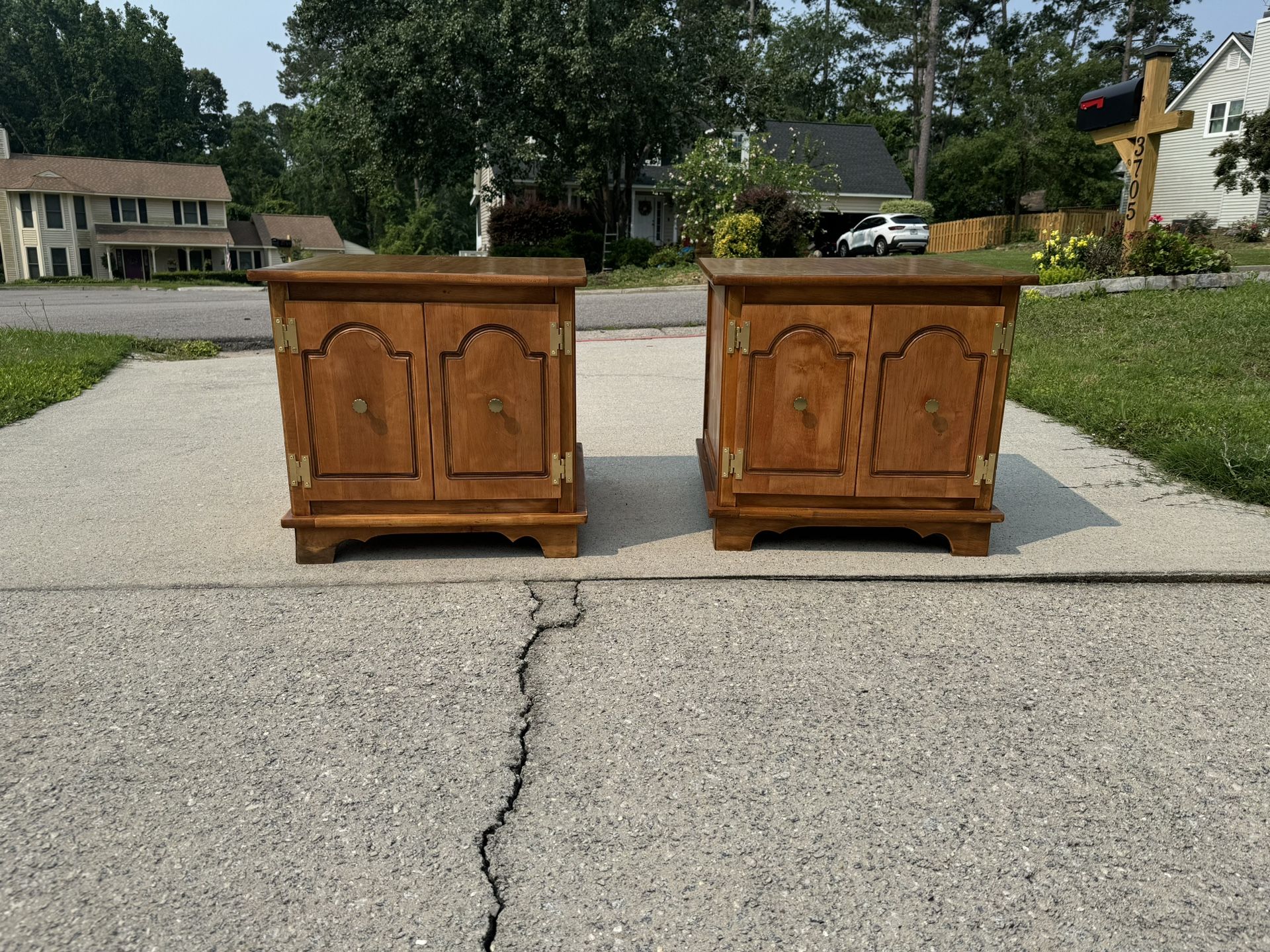 Real Wood Antique Side Tables