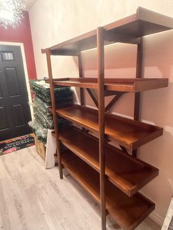 Wood Open Bookshelf with 5 Shelves