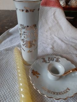 50th Anniversary flower vase & candle holder