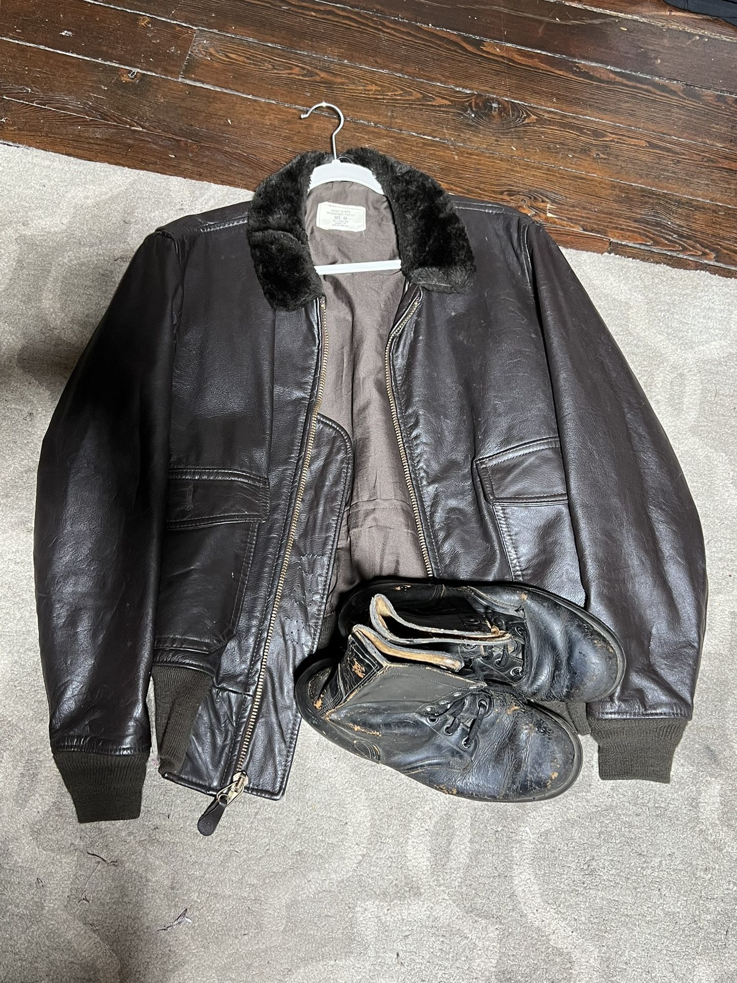 United States Naval Flight Jacket, And Boots Vietnam