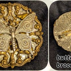 Gorgeous Handmade Filigree Butterfly Brooch Pin
