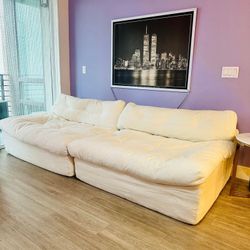 Teddy Cloud sleeper Sofa 108 Inch Deep, Comfortable and Cozy Oversized , Modular Sectional , couch , Color white
