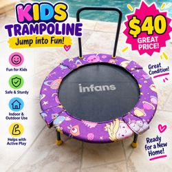 Infans Kids Mini Trampoline with Handle Bar
