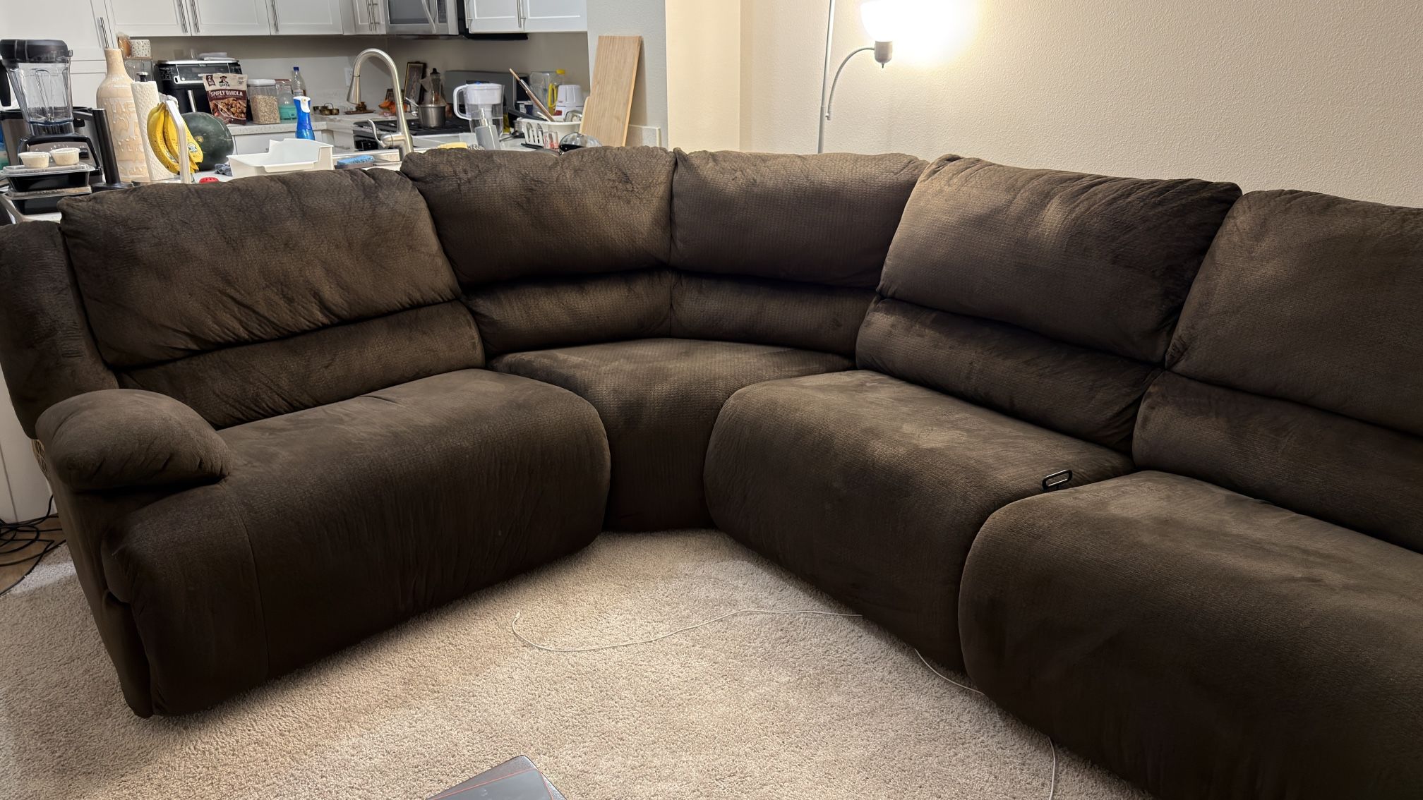 5 Piece Sectional U Shaped Recliner Sofa Set