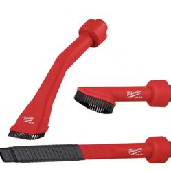 Milwaukee AIR-TIP Claw Utility Nozzle, Rotating Corner Brush, Flexible Long Crevice Tool For Wet/Dry Vacuums Automotive Set (3-Pc
