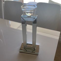 Z Gallerie Mirror And Glass Candle Holder 