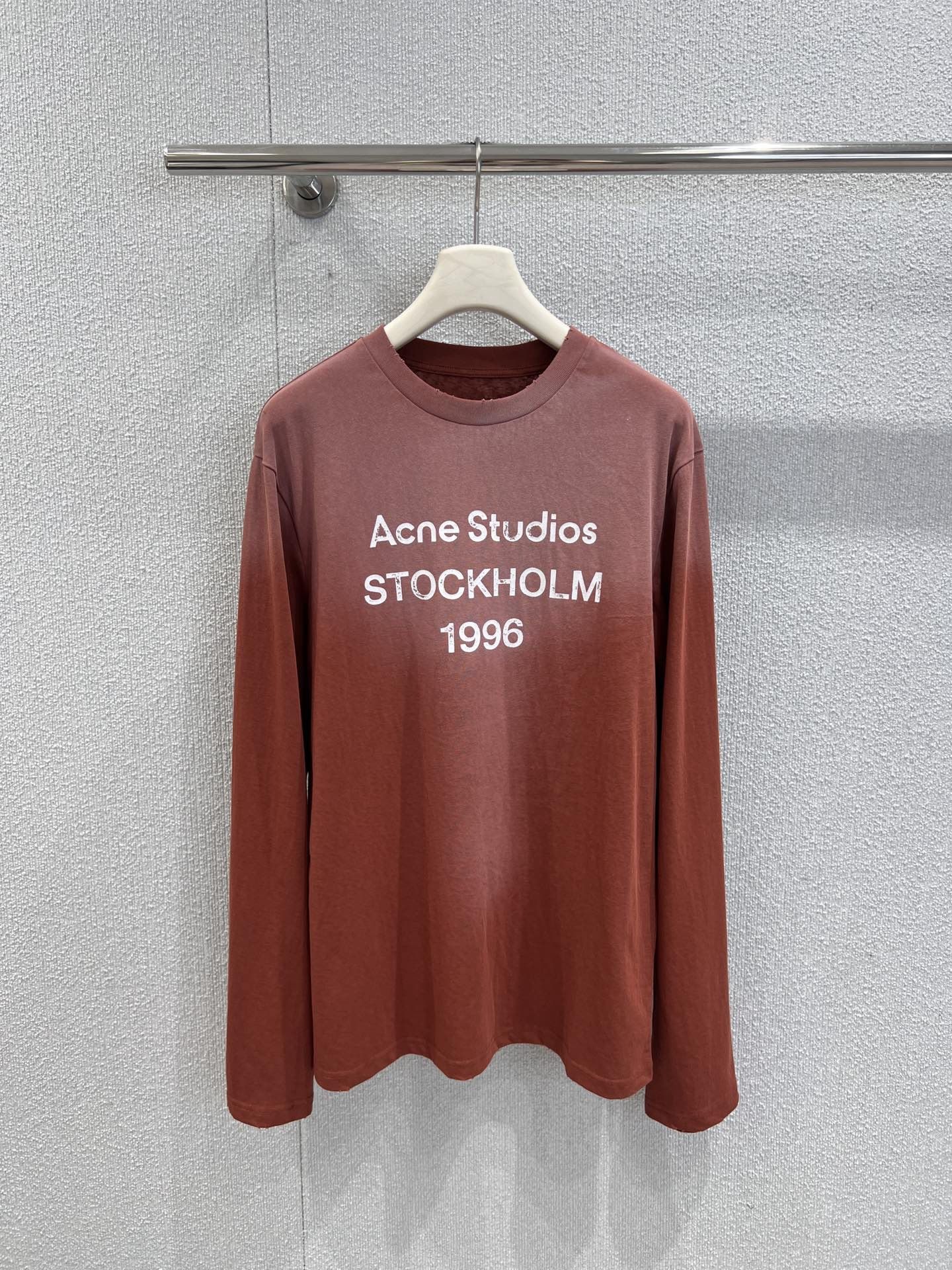 ACNE STUDIOS Water-washed distressed Long-sleeved T-shirt