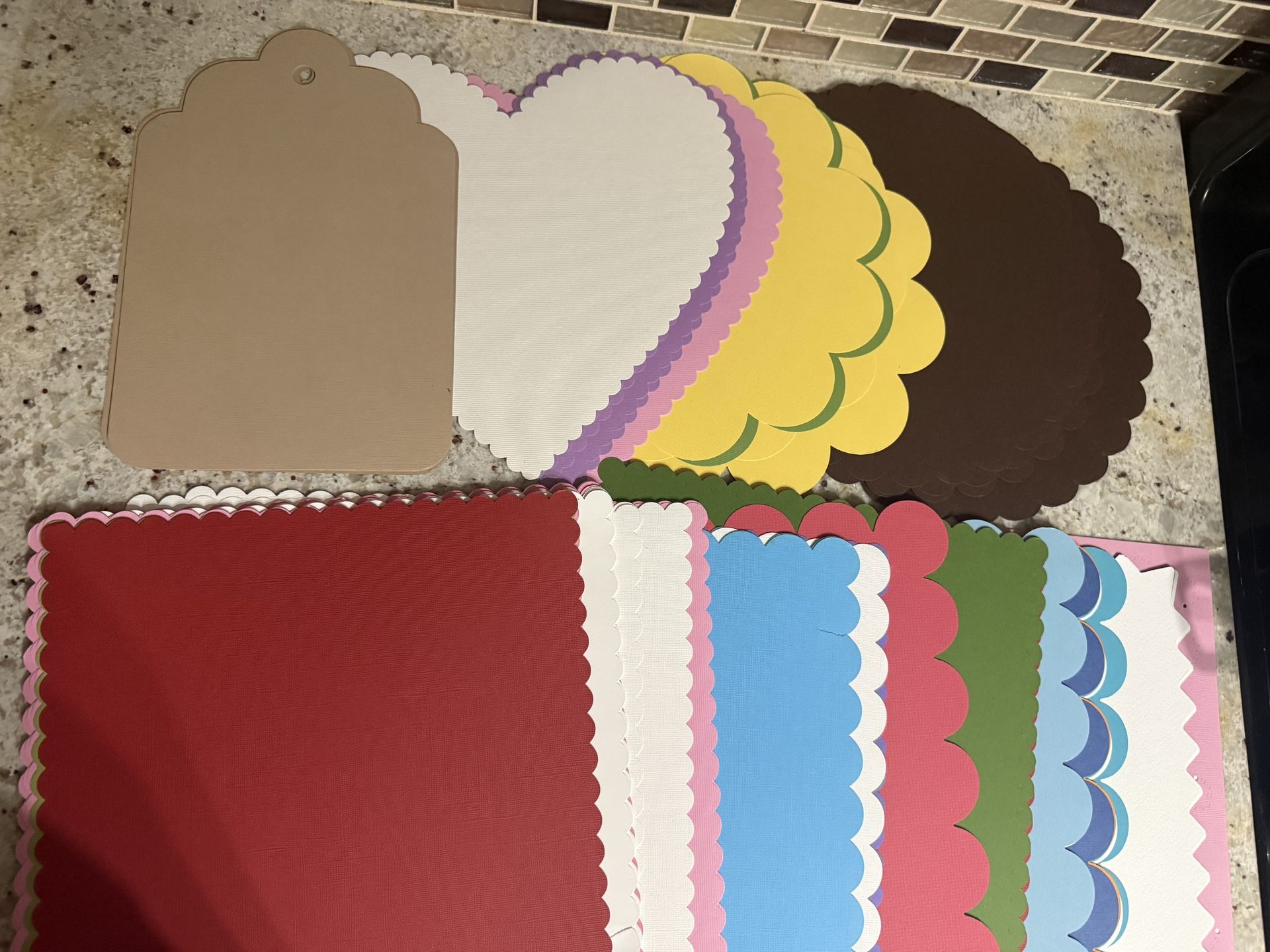 NIB 79 Sheets 12” x 12” Bazzill Decorative Edge Cardstock