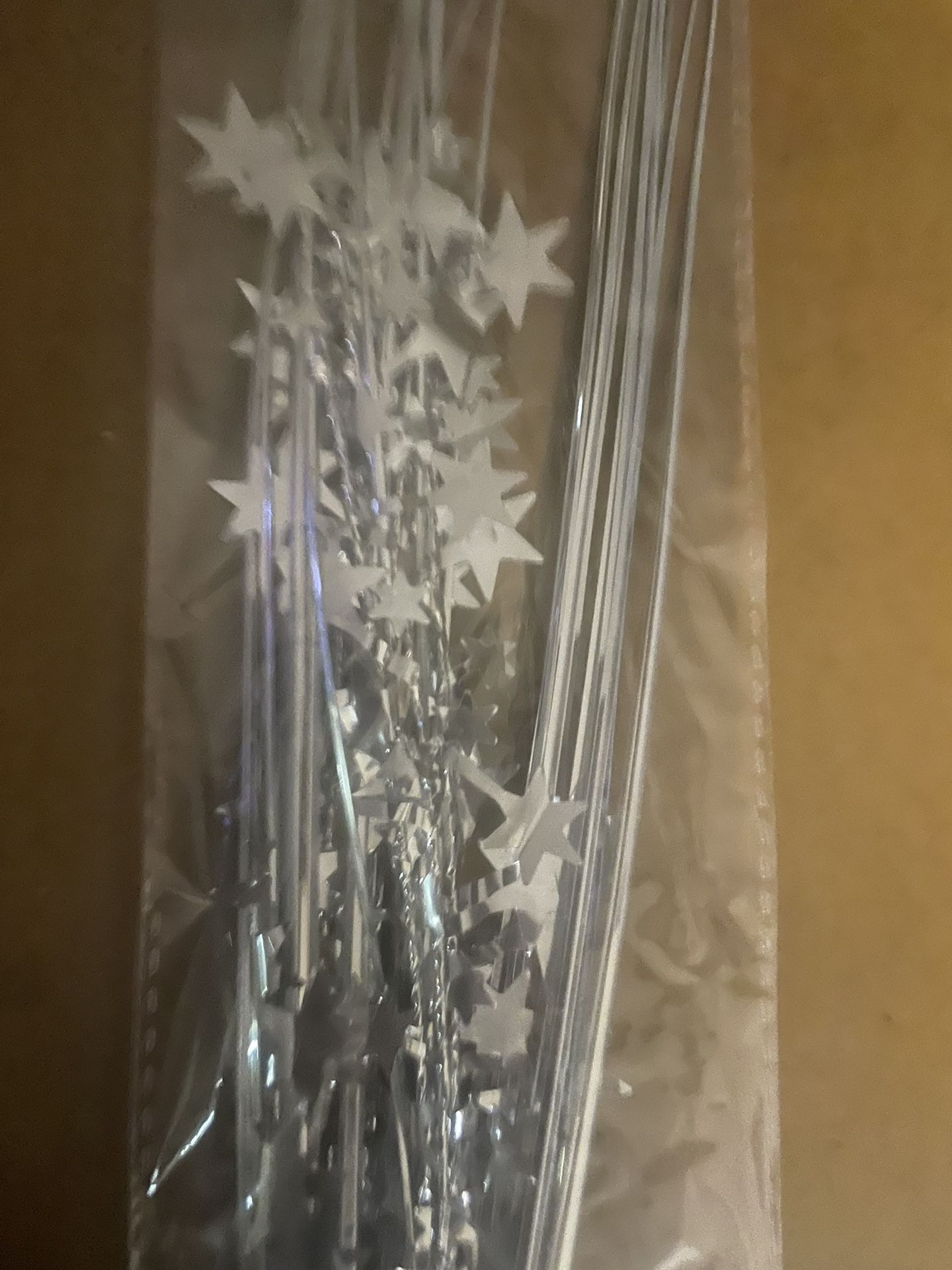 Tinsel Picks. Silver. 10 Packs Party Decorations