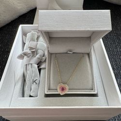 Diamond & Pink Saphire Necklace