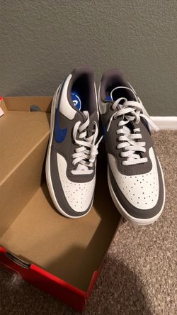 Gray and blue Nike