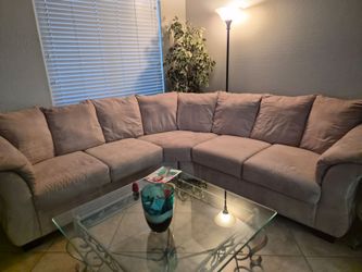 Tan Microfiber Sectional Sofa