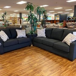 Alenya Charcoal Living Room Set /couches /Sofa and Loveseat 