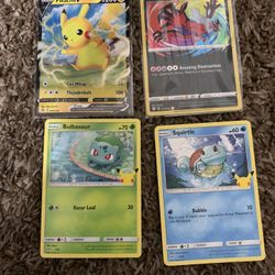 4 rare pokemon cards