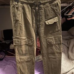 Khaki Cargo Joggers 