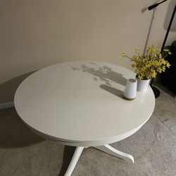 White dining table