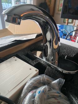 Chrome, touchless, bathroom faucet by Yodel