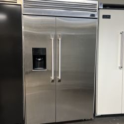 Ge Monogram 48”Wide Built In Side By Side Refrigerator Stainless Steel 