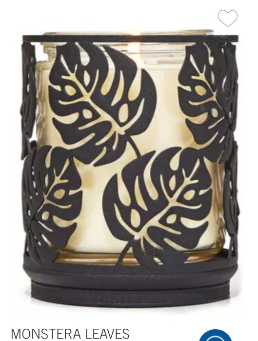 2 Monstera Leaves 1 Wick Candle Holder 
