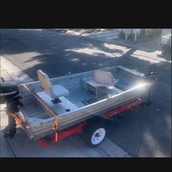 Aluminum Fishing Boat  With Motor & Trolling Motor 