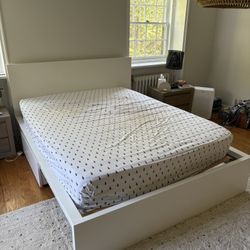 White IKEA Bed Frame With drawers