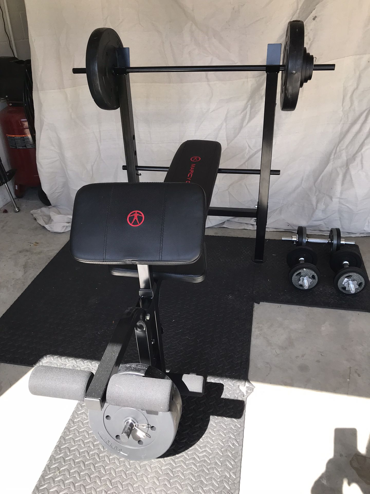 Weight Bench With Dumbbells And Weights 