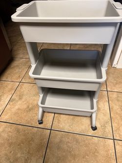Gray 3 tier  rolling cart