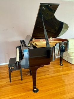 Black Lacquer Grand Piano with Bench
