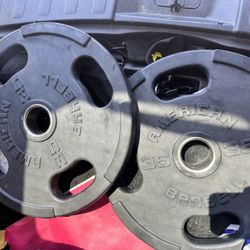 Pair Of 35lb Olympic Weight Plates