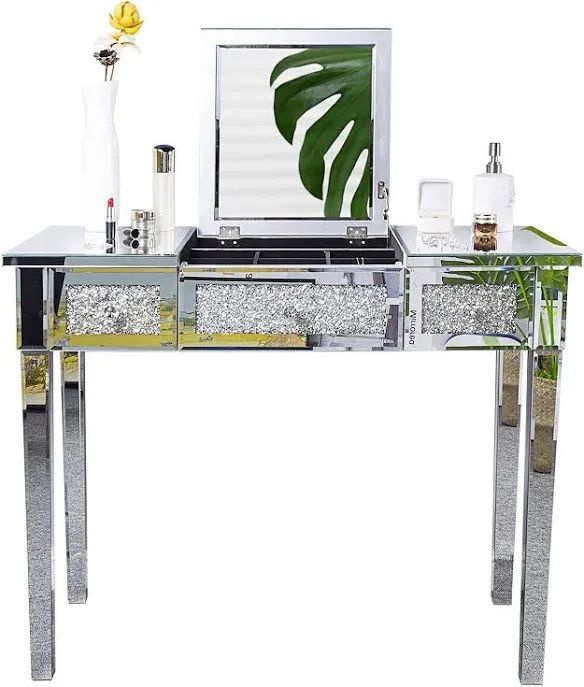 Silver glitter vanity 
