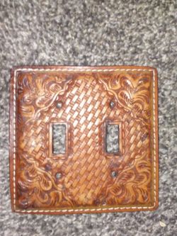 Custom Leather Covered Wall Plate